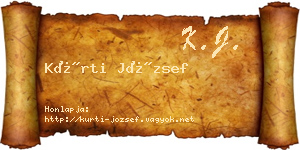 Kürti József névjegykártya
